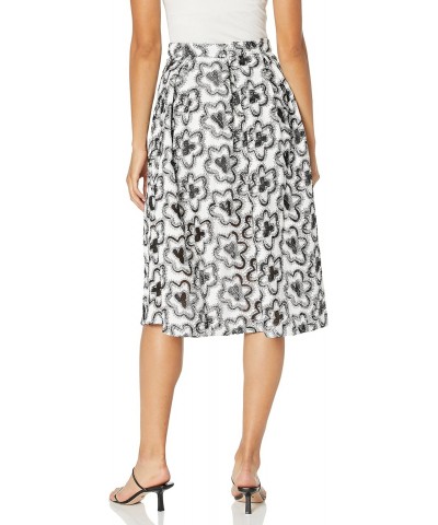 Women's Floral Embroidered A-Line Skirt, Black/White, XS $49.25 Skirts