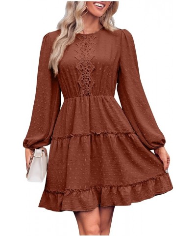 Women's Winter Clothes 2023 Solid Color Loose Straight Dress Knee Length Short Dress Homecoming Dresses 7-coffee $13.74 Dresses