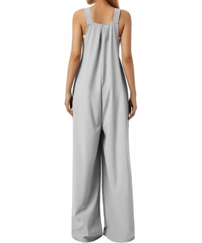 Jumpsuits for Women Casual Loose Wide Leg Boho Jumpsuit Baggy Overalls Square Neck Playsuits with Pockets Overalls Gray $13.3...