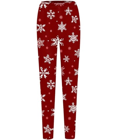 Women's Christmas Leggings High Waisted Winter Workout Pants Tummy Control Santa Claus Print Gym Legging Tights 3-watermelon ...