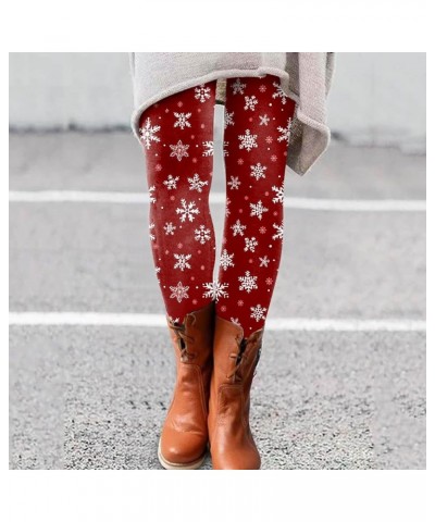 Women's Christmas Leggings High Waisted Winter Workout Pants Tummy Control Santa Claus Print Gym Legging Tights 3-watermelon ...