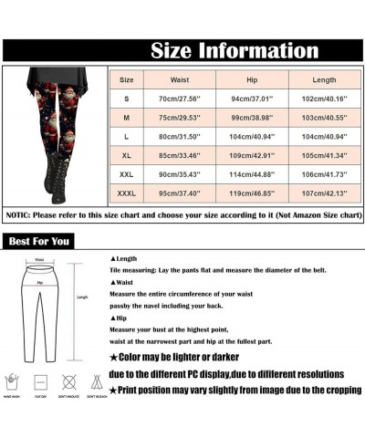 Women's Christmas Leggings High Waisted Winter Workout Pants Tummy Control Santa Claus Print Gym Legging Tights 3-watermelon ...