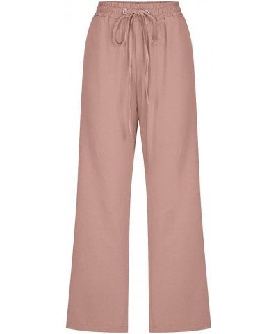 Summer Cropped Pants Straight Capris for Ladies Comfortable Casual Loose Work Pant Elastic Pocket Rose Gold & 04 $8.50 Others