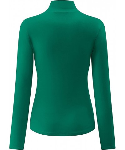 Womens Slim Fitted Mock Turtleneck Tops Long Sleeve Lightweight Base Layer Shirts Green $8.24 Underwear