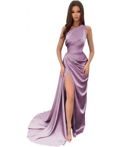 Women's One Shoulder Mermaid Prom Dress with Train Pleates Wrap Long Formal Evening Gowns with Slit YG020 Wisteria $27.84 Dre...