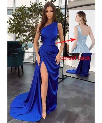 Women's One Shoulder Mermaid Prom Dress with Train Pleates Wrap Long Formal Evening Gowns with Slit YG020 Wisteria $27.84 Dre...