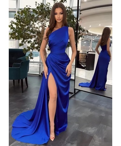 Women's One Shoulder Mermaid Prom Dress with Train Pleates Wrap Long Formal Evening Gowns with Slit YG020 Wisteria $27.84 Dre...