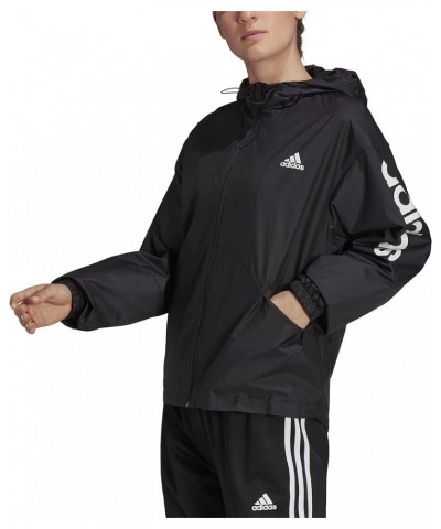 Women's Linear Windbreaker Jacket Black/White $22.65 Jackets