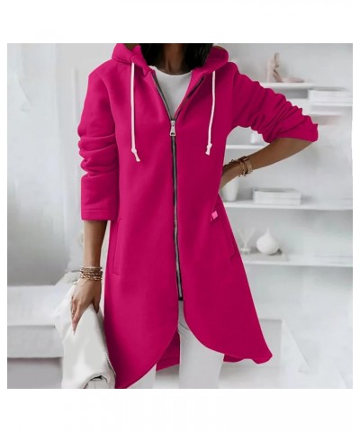 Zip Up Hoodie Women Casual Oversized Long Hoodies Long Sleeve Drawstring Asymmetrical Tunic Sweatshirts With Pockets 04 Hot P...