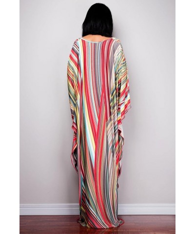 Women Beachwear Turkish Kaftans Long Swimsuit Cover up Caftan Beach Dress Color Bars $17.67 Swimsuits