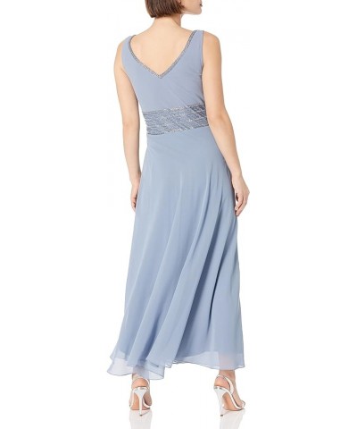 Women's Petite Beaded Jacket Dress Dusty Blue/Silver $80.64 Dresses