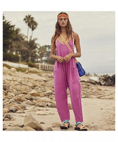 Jumpsuits for Women Casual Summer Long Rompers Sleeveless Loose Spaghetti Strap Baggy Overalls Jumpers with Pockets 2023 Hot ...