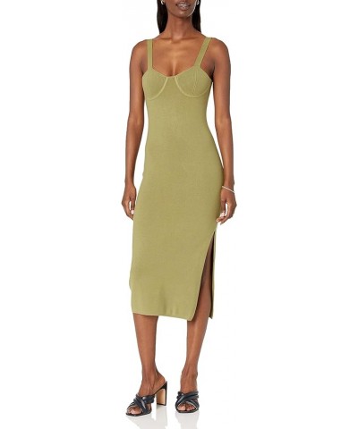 Women's Sylvia Midi Sweater Dress Olive Oil $12.68 Others