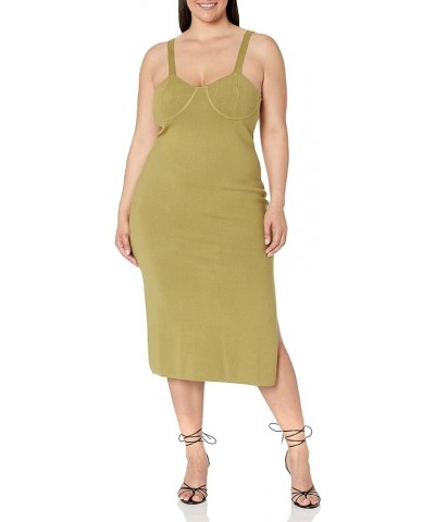 Women's Sylvia Midi Sweater Dress Olive Oil $12.68 Others