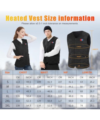 Heated Vest for Men Women,Lightweight Heating Vest with Battery Pack for Winter Outdoor Hunting Skiing Black-0086 $43.70 Vests