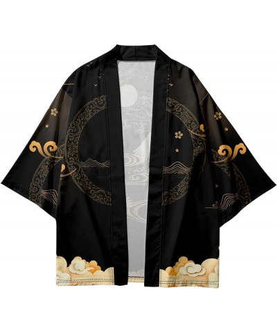 Women's 3/4 Sleeve Floral Print Loose fit Floral Print Shawl Kimono Cover up 24486 Black $10.24 Sweaters