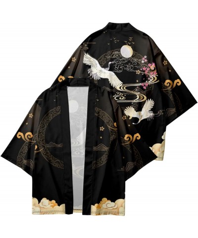 Women's 3/4 Sleeve Floral Print Loose fit Floral Print Shawl Kimono Cover up 24486 Black $10.24 Sweaters