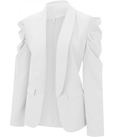 Womens Casual Long Sleeve Work Business Blazers Double Notch Lapel Fashion Open Front Blazer Suit Jackets Fgmfb3-a1463-7-whit...