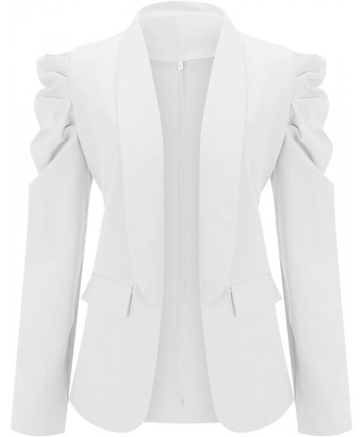 Womens Casual Long Sleeve Work Business Blazers Double Notch Lapel Fashion Open Front Blazer Suit Jackets Fgmfb3-a1463-7-whit...