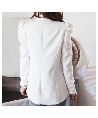 Womens Casual Long Sleeve Work Business Blazers Double Notch Lapel Fashion Open Front Blazer Suit Jackets Fgmfb3-a1463-7-whit...