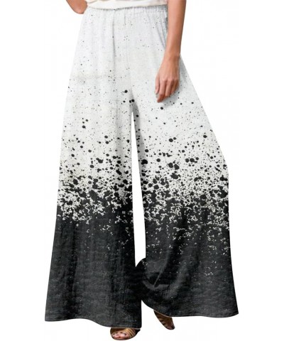 Women's Palazzo Pants High Waist Wide Leg Pants Fashion Floral Leaf Print Casual Loose Street Straight Pants, S-5XL 4-dark Gr...