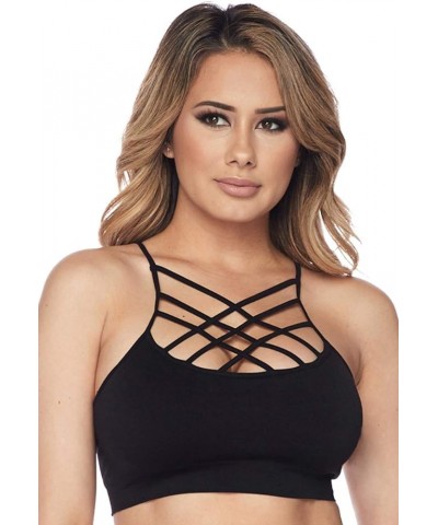 Women's Fashion Padded Strappy Sports Bra Yoga Tops Activewear Workout Clothes 21 Black $9.06 Lingerie