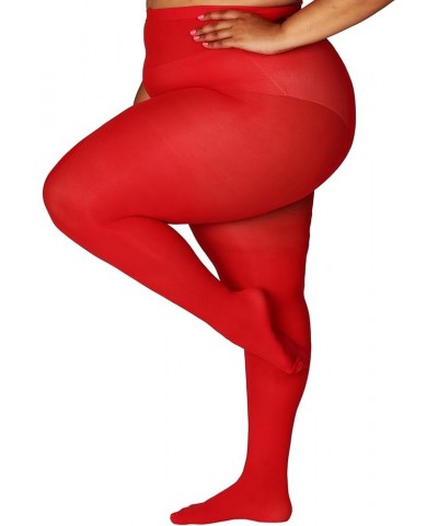 Queen Plus Size Tights Semi Opaque Control Top High Waist Stockings Nylons Pantyhose for Women 1X 2X 3X 4X 5X 6X 1 Pair - Red...