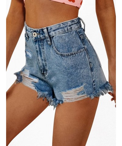 Women's Juniors Jean Shorts Frayed Raw Hem Ripped Denim Shorts for Women New Denim-38 $20.15 Shorts