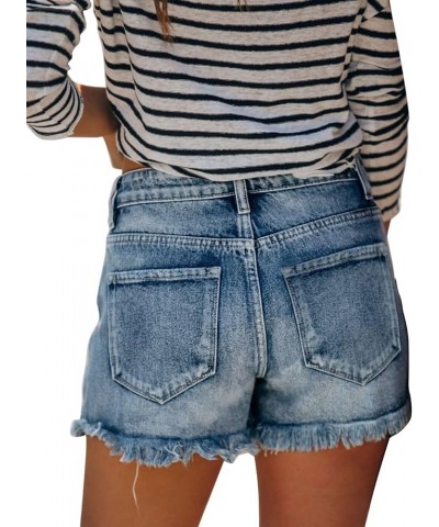 Women's Juniors Jean Shorts Frayed Raw Hem Ripped Denim Shorts for Women New Denim-38 $20.15 Shorts