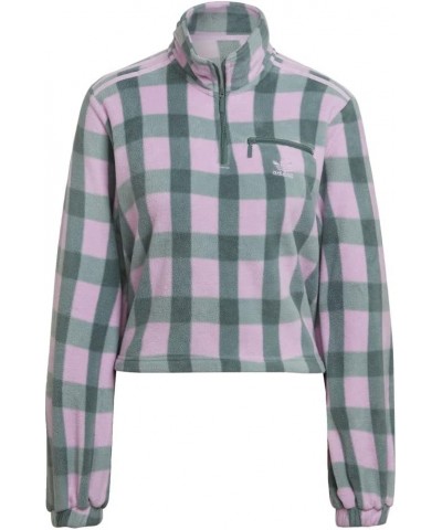 AOP Polar Fleece 1/2 Zip Clear Lilac/Emerald SM $13.60 Jackets