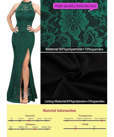 Womens Formal Sexy Halter High Slit Prom Wedding Guest Maxi Dress 2023 Illusion Sweetheart Neckline Evening Long Gown Green F...