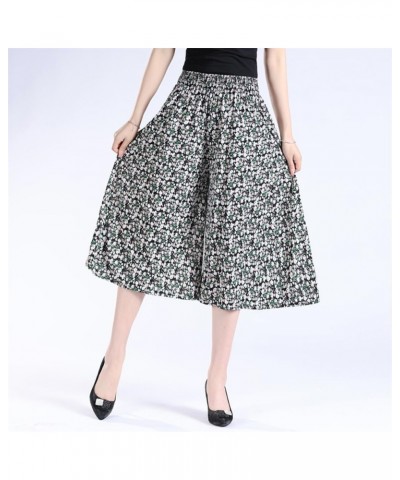 Wide Leg Culottes for Women, 2023 High Waist Elastic Culottes Cropped Pants Petite Knee Length with Pockets Style B $9.04 Pants