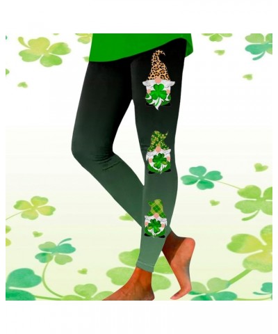 St Patricks Day Leggings for Women, Women's St Patricks Day Sparkly Shamrock Leggings High Waist Yoga Pants Tights Z1-army Gr...