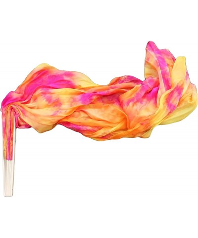 43"(110 cm) Youth Worship Praise Fan Flag Streamers, Belly Dance Silk Fan Veil, Set of 2 Sakura $18.14 Others