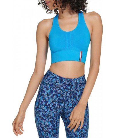 Women's Medium Impact Long Line Seamless Fabric Sports Bra Atlantic Blue $9.97 Lingerie