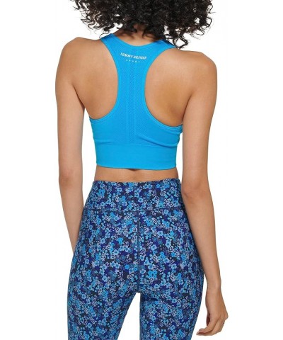 Women's Medium Impact Long Line Seamless Fabric Sports Bra Atlantic Blue $9.97 Lingerie