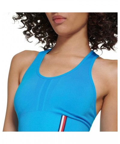 Women's Medium Impact Long Line Seamless Fabric Sports Bra Atlantic Blue $9.97 Lingerie