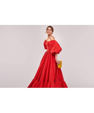 Puffy Sleeves Prom Dresses Long Ball Gown Off Shoulder Evening Gowns for Women Formal Wedding Dresses for Bride Champagne $36...