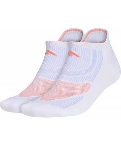 Women's Superlite Performance Tabbed No Show Running Socks With Achilles Protection (2-pair) White/Blue Dawn/Coral Fusion Pin...