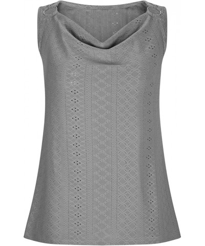 Summer Tank Tops for Women 2024 Sleeveless V Neck Tshirt Loose Fit Casual Hole Straps Blouses Workout Camisoles F-gray $5.69 ...