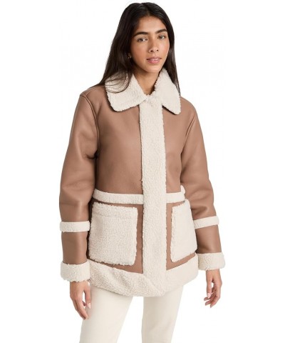 Women's Snap Front Coat Mink/Beige $40.82 Jackets