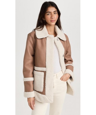 Women's Snap Front Coat Mink/Beige $40.82 Jackets