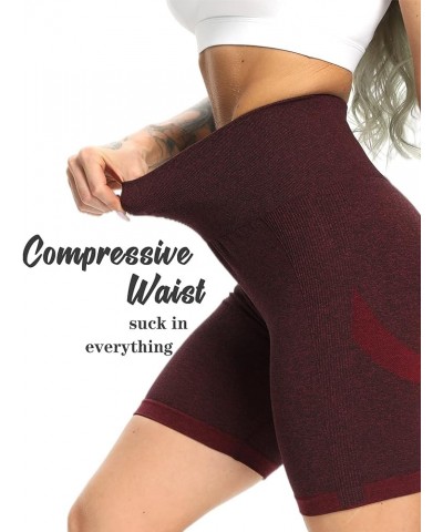 Women's Seamless Scrunch Butt Lift Biker Shorts High Waist Booty Contour Workout Yoga Gym Shorts 0 Smiling Peach Wine Red $11...