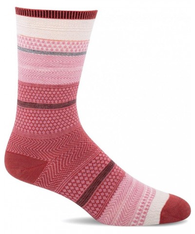 Women's Herringbone Tweed Crew Sock Jasmin Red Rock $10.97 Activewear