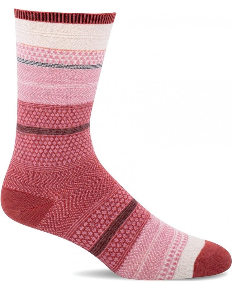 Women's Herringbone Tweed Crew Sock Jasmin Red Rock $10.97 Activewear