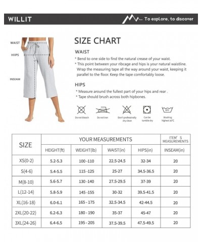 Women's Capris Pants Cotton Yoga Capri Casual Lounge Pants Wide Leg Workout Sweatpants with Pockets 20 Gray $16.11 Activewear