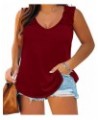 Plus SizeTank Tops for Women Colorblock Shirt V Neck Sleeveness Tunic Casual Summer Cami Shirts Sexy Blouses 670-red $13.24 T...