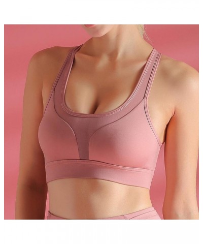 Racerback Sports Bras for Women Padded High Impact Support for Yoga Gym Running Fitness Rope Skipping Boxing Style8-light Pin...