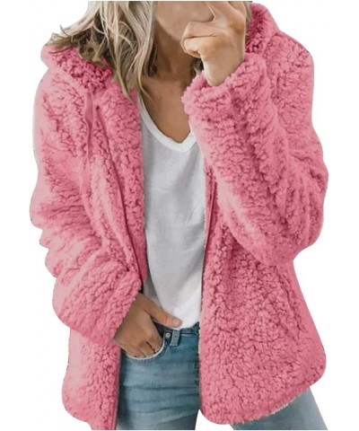 Womens Oversized Hoodies Fleece Sweatshirts Long Sleeve Warm Winter Zip-Up Fluffy Outwear Jacket with Pockets Hot Pink 4 $12....