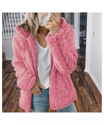 Womens Oversized Hoodies Fleece Sweatshirts Long Sleeve Warm Winter Zip-Up Fluffy Outwear Jacket with Pockets Hot Pink 4 $12....